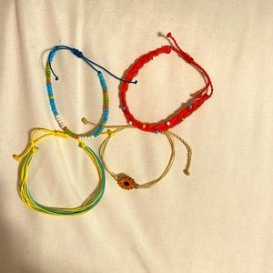 NEVER WORN purda vida summer 4 pack of adjustable bracelets☀️